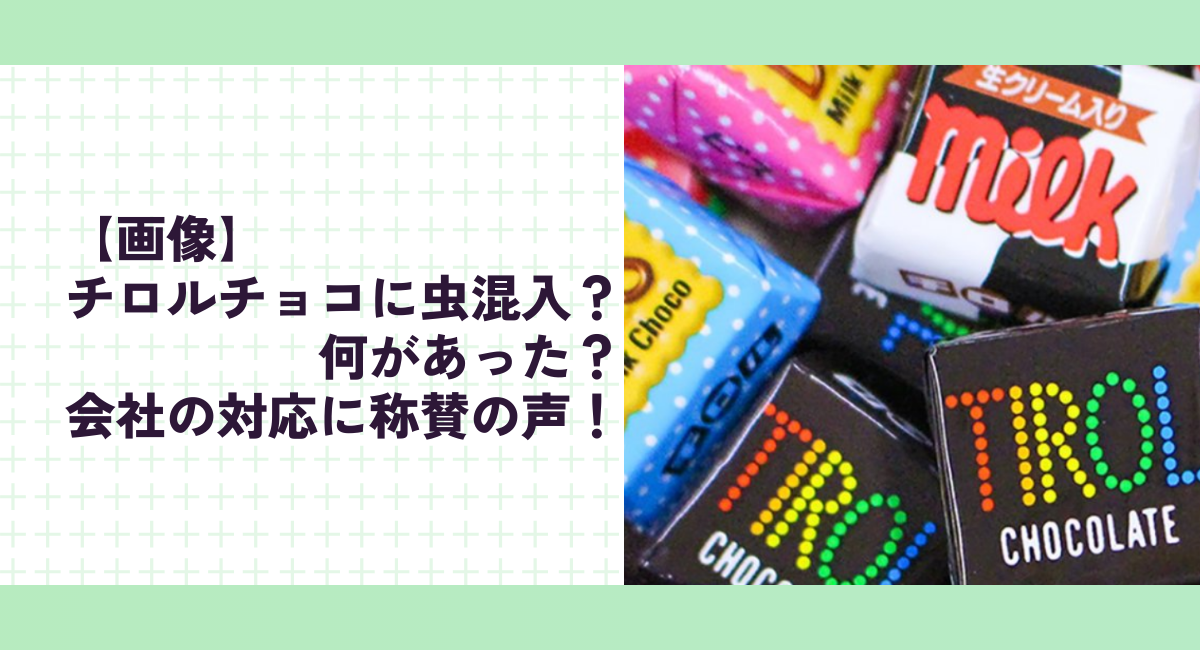 【画像】チロルチョコに虫混入？何があった？会社の対応に称賛の声！